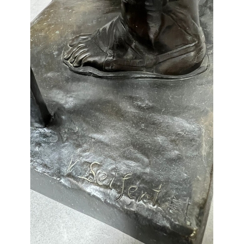 239 - Bronze of a Germanic Warrior by Victor Heinrich Seifert (1870-1953) Height 49cm.