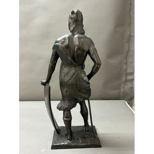239 - Bronze of a Germanic Warrior by Victor Heinrich Seifert (1870-1953) Height 49cm.