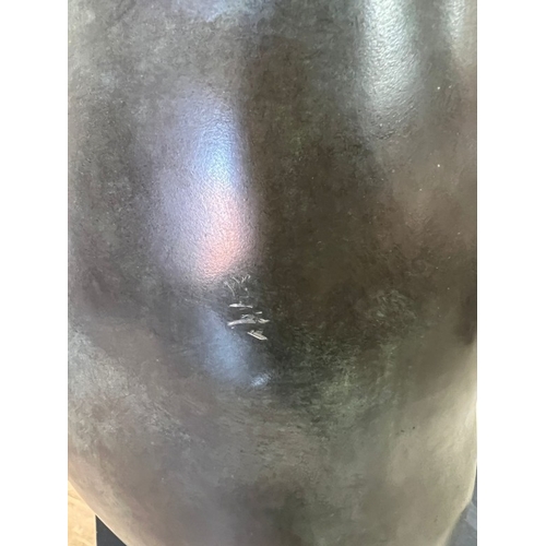 241 - Bronze sculpture of a woman by Daniel Ludwig with square plinth base H108cm SQ45cm