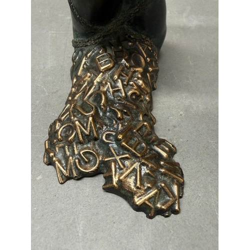 244 - Limited Edition Bronze of bound female legs 293/500 signed to base and approximate height 18.5cm.