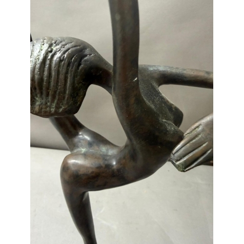 245 - A contemporary bronze style metal figure of a ballerina, approximate height 43.5cm