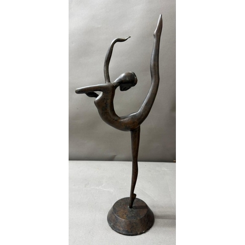 245 - A contemporary bronze style metal figure of a ballerina, approximate height 43.5cm