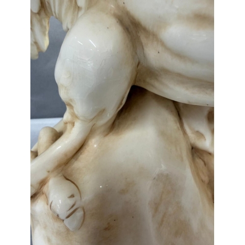 259 - A large Royal Dux eagle, circa 1920 with some damage wing tip present but in need of repair. Height ... 