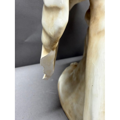 259 - A large Royal Dux eagle, circa 1920 with some damage wing tip present but in need of repair. Height ... 