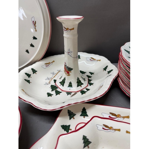 272 - Mason's Christmas village dinner service, six place setting dinner service with serving platters etc... 