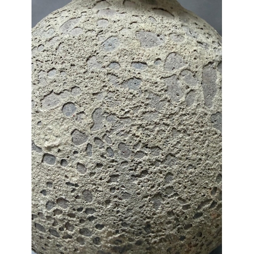 281 - A grey textured gourd or vase H39cm