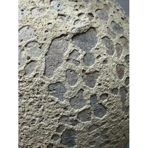 281 - A grey textured gourd or vase H39cm