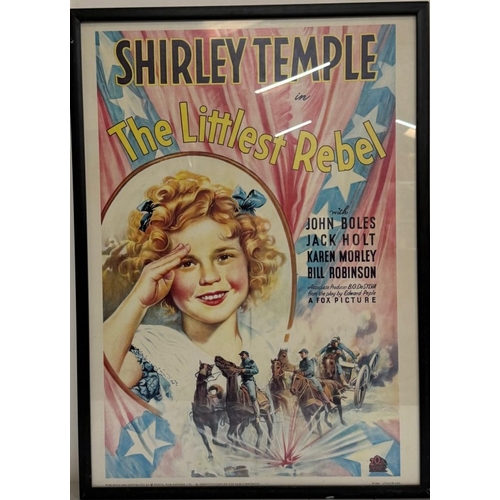 349 - A vintage framed film poster for The Littlest Rebel starring Shirley Temple 54cm x74cm