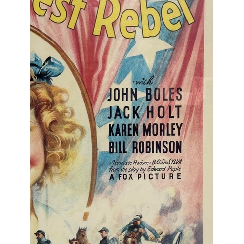 349 - A vintage framed film poster for The Littlest Rebel starring Shirley Temple 54cm x74cm