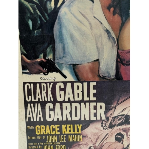 350 - A vintage framed film poster for Mogambo starring Clark Gable and Ava Gardner 54cm x 74cm