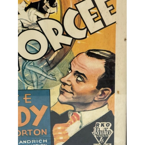 353 - A vintage framed film poster for The Gay Divorcee starring Fred Astaire and Ginger Rodgers 54cm x 74... 