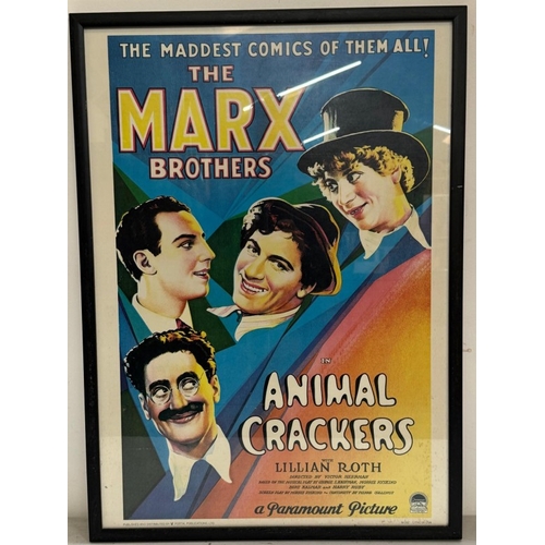 354 - A vintage framed film poster for The Marx Brothers Animal Crackers 54cm x 74cm