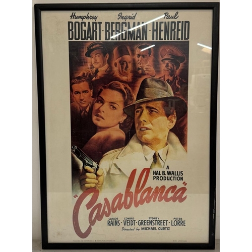 355 - A vintage framed film poster for Casablanca 54cm x 74cm