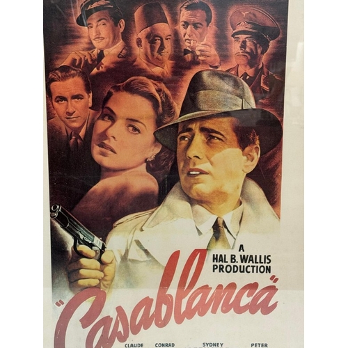 355 - A vintage framed film poster for Casablanca 54cm x 74cm