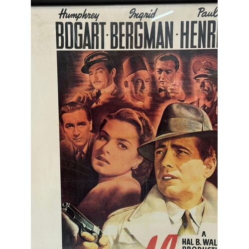 355 - A vintage framed film poster for Casablanca 54cm x 74cm