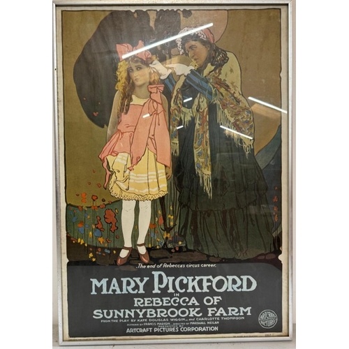 356 - A vintage framed film poster for Rebecca of Sunnybrook Farm starring Mary Piekfield 54cm x 74cm
