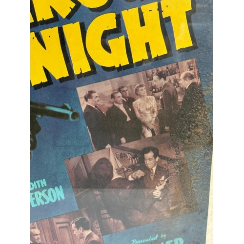357 - A vintage framed film poster for All Through The Night starring Humphrey Bogold 54cm x 74cm