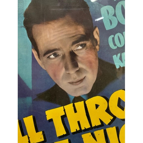 357 - A vintage framed film poster for All Through The Night starring Humphrey Bogold 54cm x 74cm