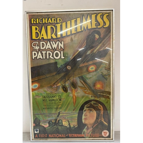 358 - A vintage framed film poster for Richard Barthekness Dawn Patrol 54cm x 74cm