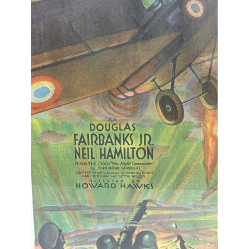 358 - A vintage framed film poster for Richard Barthekness Dawn Patrol 54cm x 74cm