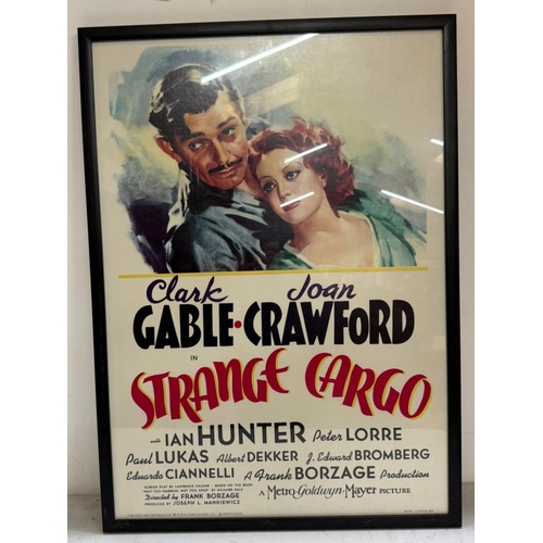 359 - A vintage framed film poster for Strange Cargo starring Clark Gable and Joan Crawford 54cm x 74cm