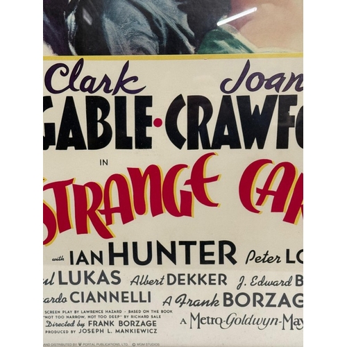 359 - A vintage framed film poster for Strange Cargo starring Clark Gable and Joan Crawford 54cm x 74cm