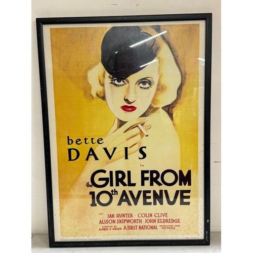 360 - A vintage framed film poster for The Girl From 10th Avenue starring Bette Davis 54cm x 74cm