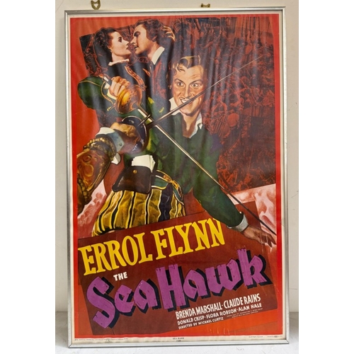361 - A vintage framed film poster for The Sea Hawk starring Errol Flynn 59cm x 89cm