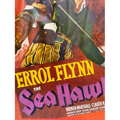 361 - A vintage framed film poster for The Sea Hawk starring Errol Flynn 59cm x 89cm