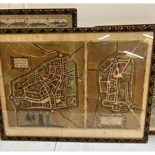 373 - Two vintage mats of European cities together with a map of the German Ocean