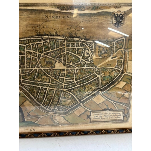 373 - Two vintage mats of European cities together with a map of the German Ocean