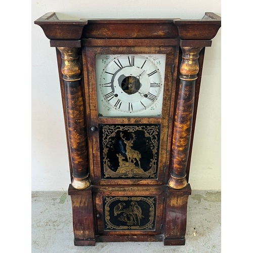 380 - Seth Thomas triple-decker clock 83cm x 47cm