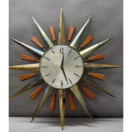 381 - A Mid Century metamck starburst wall clock