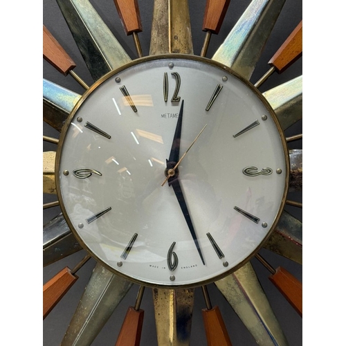 381 - A Mid Century metamck starburst wall clock