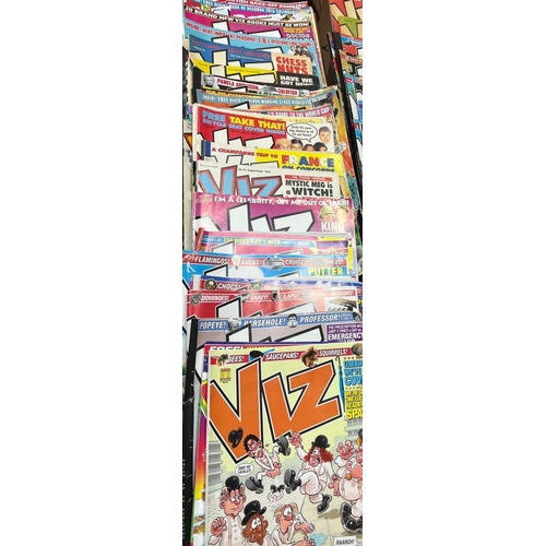 387 - A selection of vintage Viz comic magazines approx 180, adult humor