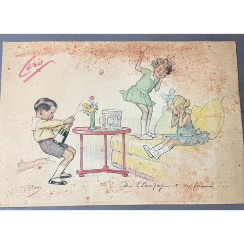 388 - Three vintage menus featuring Whimsical images by George Redon