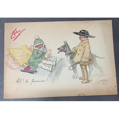 388 - Three vintage menus featuring Whimsical images by George Redon