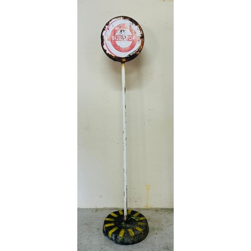 392 - A vintage metal London Bus Stop sign H180cm