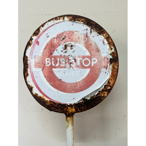 392 - A vintage metal London Bus Stop sign H180cm