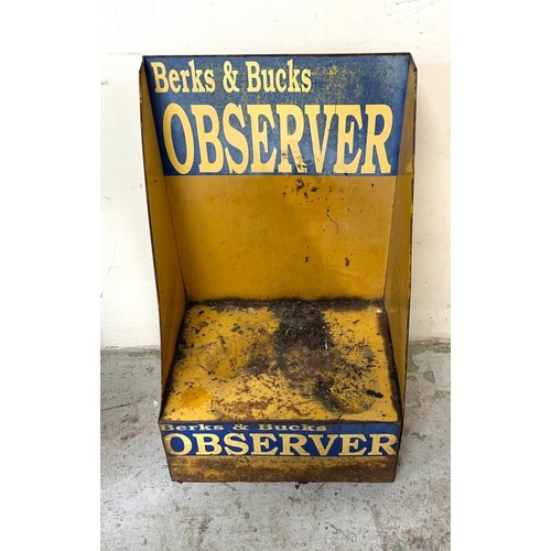 401 - A metal advertising stand for the Berks and Bucks Observer, 47cm x 36cm x 75cm