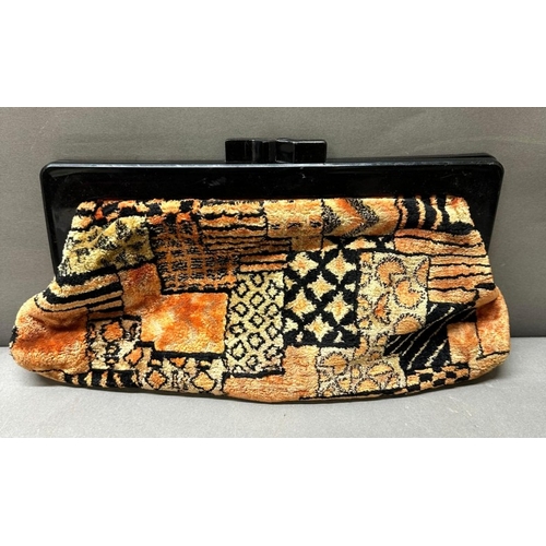 12 - A Vintage 1960's carpet clutch handbag