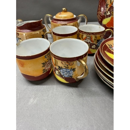 127 - A Japanese Samurai themed tea set
