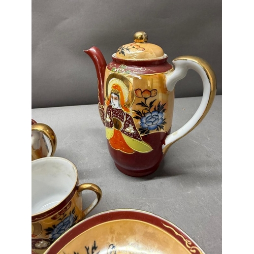 127 - A Japanese Samurai themed tea set