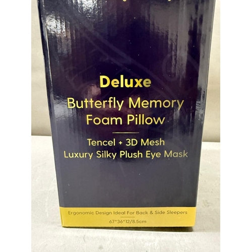 137 - A boxed Comfy Cozy butterfly memory foam pillow