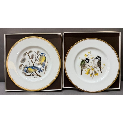 166 - Two boxed Boeing bird plates. Coal tits and blue tits.