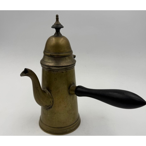 50 - A vintage brass stove top coffee pot