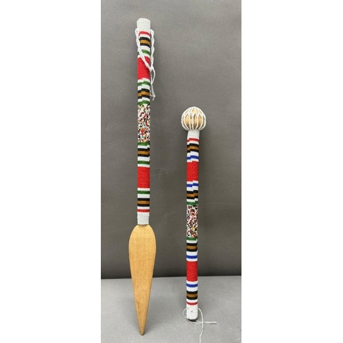 58 - A traditional African spear and mallet