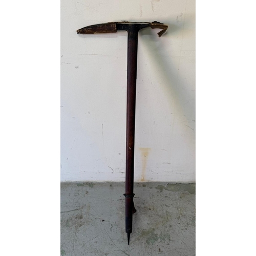 102 - A vintage wooden maintenance pick axe