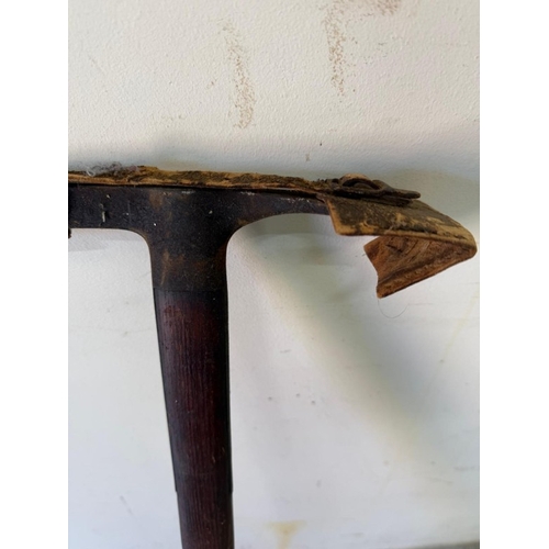 102 - A vintage wooden maintenance pick axe