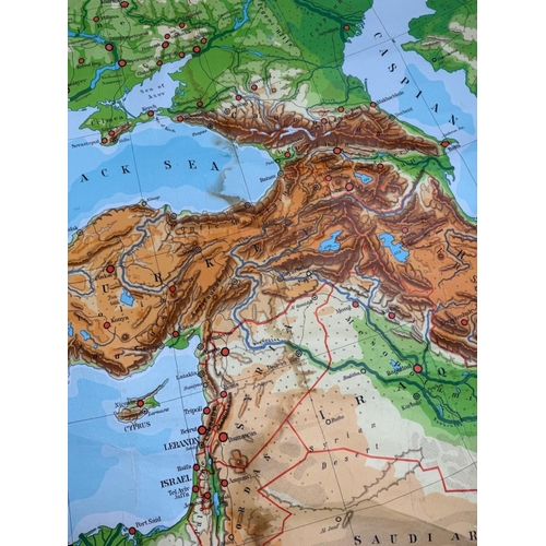 103 - Very large vintage 1950's geographical school map of Europe by Westerman on canvas backed paper appr... 